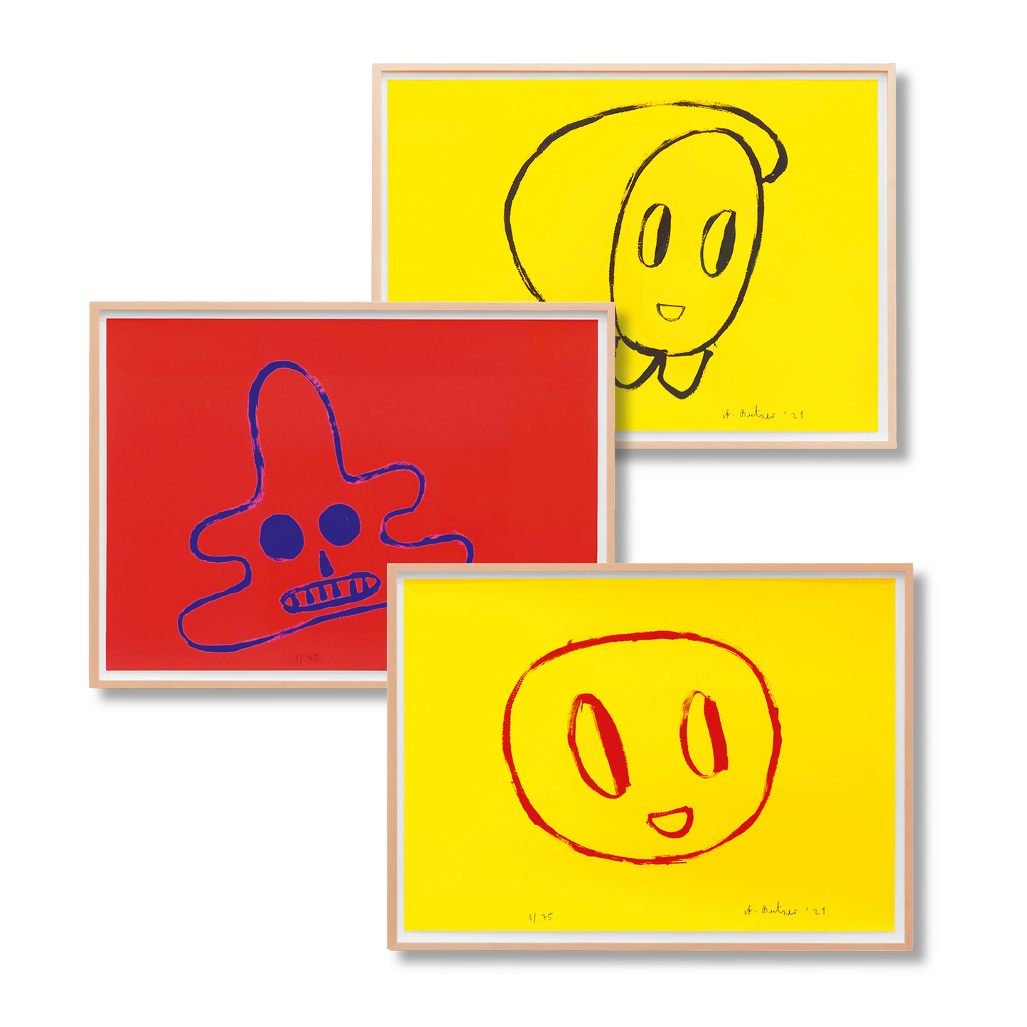 André Butzer. Set of 3 Screenprints ‘Untitled 7–9’, 2021