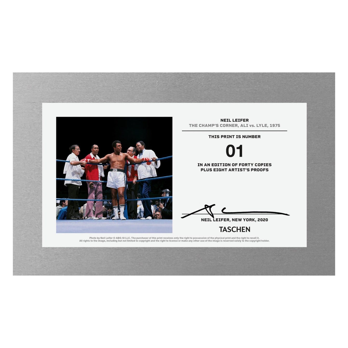 Neil Leifer. Homage to Ali. 'Ali vs. Lyle, The Champ's Corner, 1975'
