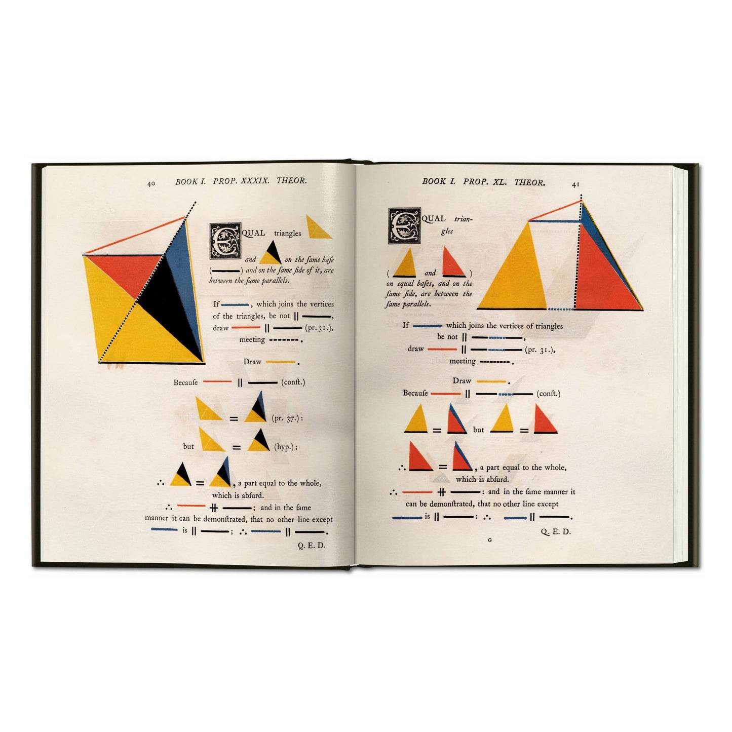 Oliver Byrne. The First Six Books of the Elements of Euclid (German, French, English)