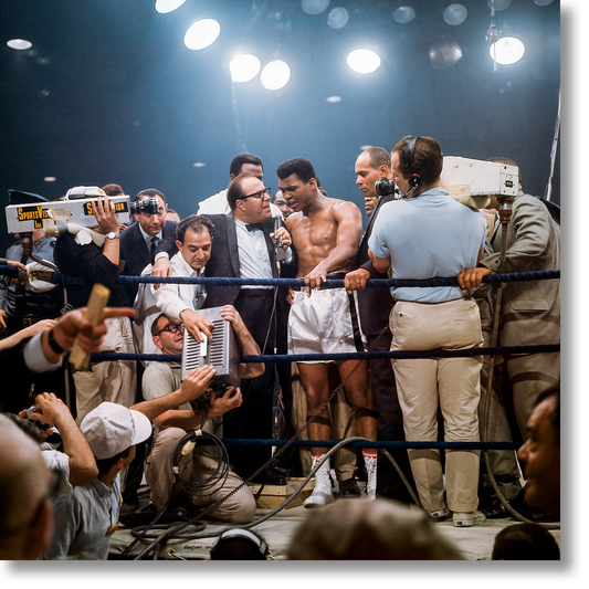 Neil Leifer. Homage to Ali. ‘Ali Victorious, Ali vs. Liston II, 1965’ (AP)