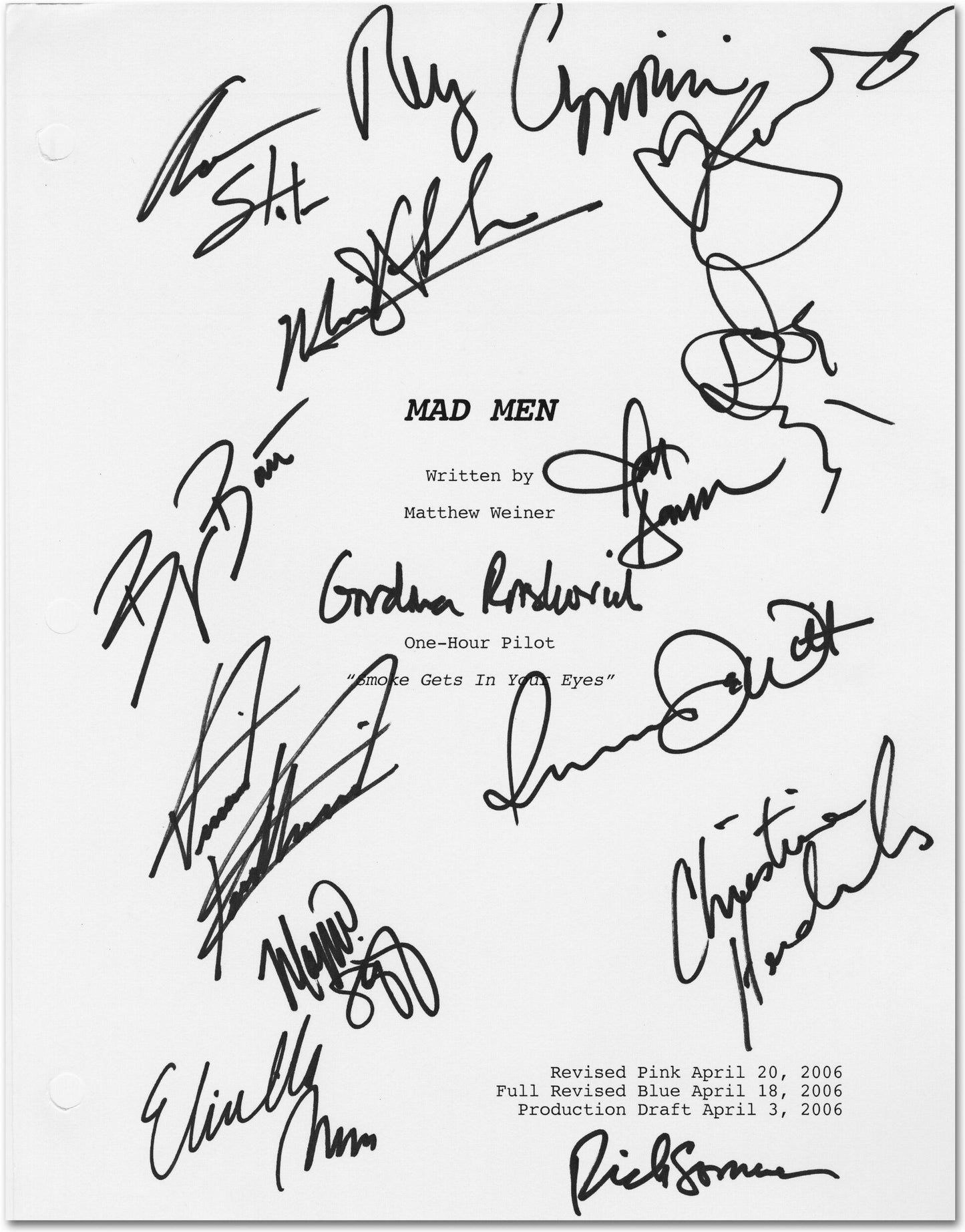 Matthew Weiner. Mad Men, Art Edition No. 501–512 (Signed Pilot Script Edition) (English)